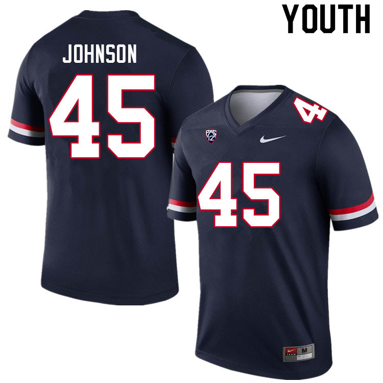 Youth #45 Issaiah Johnson Arizona Wildcats College Football Jerseys Sale-Navy - Click Image to Close